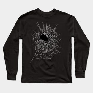 Gothic Spider on Web Long Sleeve T-Shirt